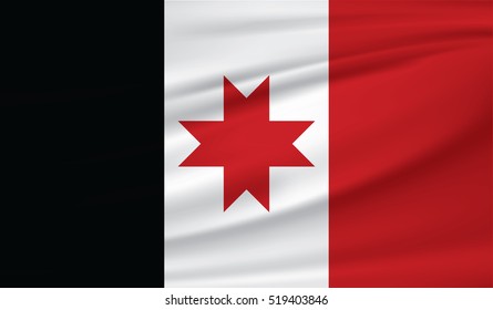 Waving flag of Udmurtia