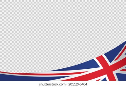 Waving flag of  UK isolated  on png or transparent  background,Symbols of  United Kingdom,Great Britain,template for banner,card,advertising ,promote, TV commercial, ads, web, vector illustration  