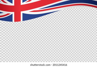 Bandera onduladora del Reino Unido aislada en la png o en un fondo transparente,Símbolos del Reino Unido,Gran Bretaña,plantilla para banner,tarjeta,publicidad ,promoción, comercial de TV, anuncios, web, ilustración vectorial  