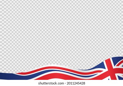 Waving flag of  UK isolated  on png or transparent  background,Symbols of  United Kingdom,Great Britain,template for banner,card,advertising ,promote, TV commercial, ads, web, vector illustration  