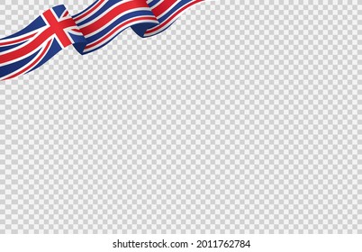 Waving flag of  UK isolated  on png or transparent  background,Symbols of  United Kingdom,Great Britain,template for banner,card,advertising ,promote, TV commercial, ads, web, vector illustration  