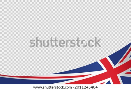 Waving flag of  UK isolated  on png or transparent  background,Symbols of  United Kingdom,Great Britain,template for banner,card,advertising ,promote, TV commercial, ads, web, vector illustration  