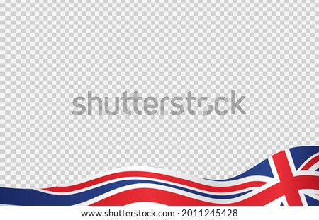 Waving flag of  UK isolated  on png or transparent  background,Symbols of  United Kingdom,Great Britain,template for banner,card,advertising ,promote, TV commercial, ads, web, vector illustration  