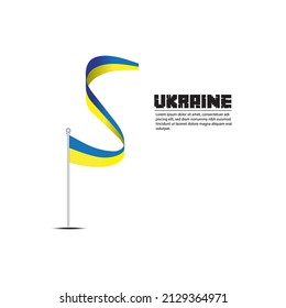 Waving flag of ukraine. banner or ribbon vector template for independence day Premium Vector