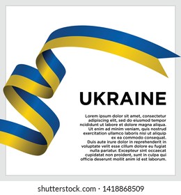waving flag of Ukraine on white background. Template for independence day. vector illustration - Vector