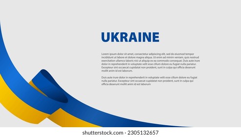 Waving flag of Ukraine. Template for text, congratulations, banner, web