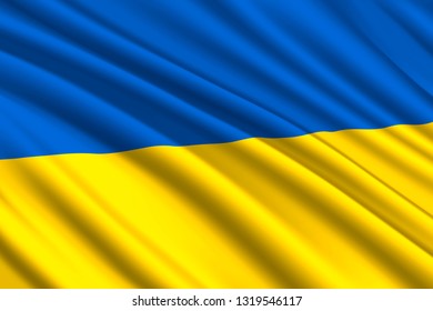 waving flag of Ukraine. Vector illustration