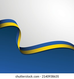 Waving flag of Ukraine. Vector illustration