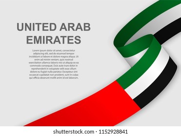 waving flag of United Arab Emirates. Template for independence day. vector illustration