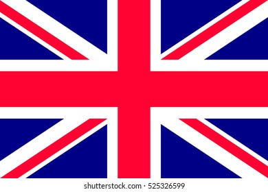 Waving flag of United Kingdom. Vector illustration of Great Britain icon with blue, white and red colors.