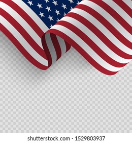 Waving flag of the United States of America.