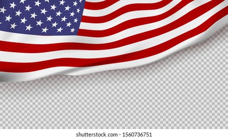 Waving Flag Of The United States Of America. EPS10 Vector