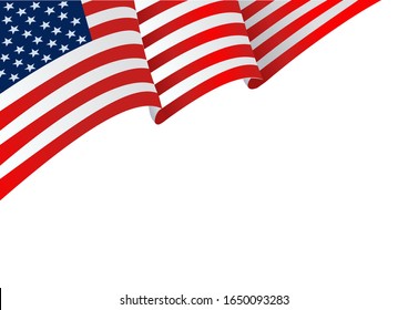 Waving flag of the United States of America for independence Day