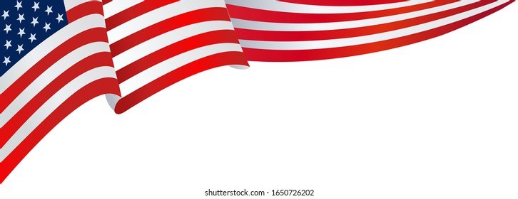 Waving flag of the United States of America for independence Day