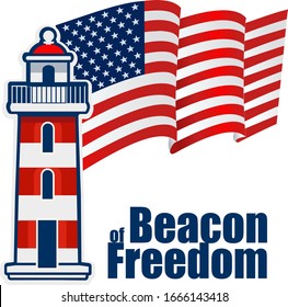 Waving flag of the United States of America for independence Day