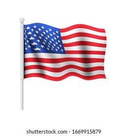 Waving flag of the United States of America