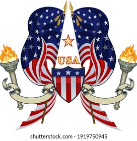 Waving flag of the United States of America for independence Day