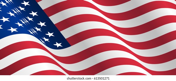 waving flag of the United States of America. Waving USA Flag. American Flag Flowing. American Flag in the Wind