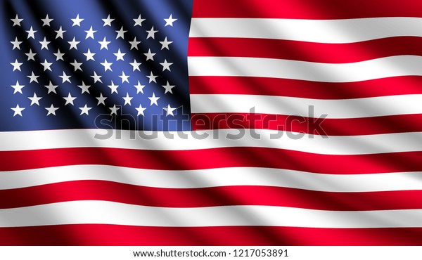 Waving Flag United States Flag America Stock Vector Royalty Free