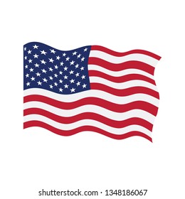 Waving flag of United States. Vector illustration design