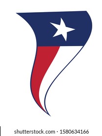 Waving flag of the USA state of TEXAS as part of a bunting