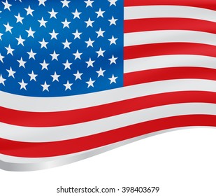 Waving flag of USA vector