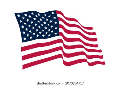 Waving flag of USA.Vector American flag.