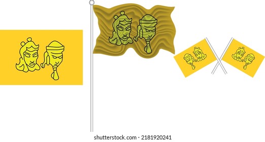 Waving Flag of Uyghur Khaganate on the white background vector and illustrator