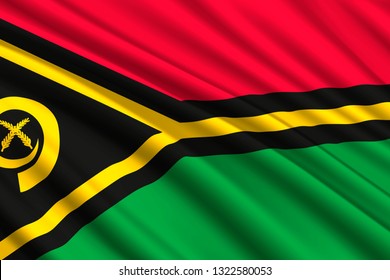 waving flag of Vanuatu. Vector illustration