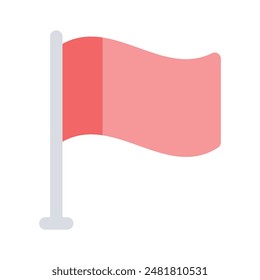 Waving flag vector of destination in trendy style