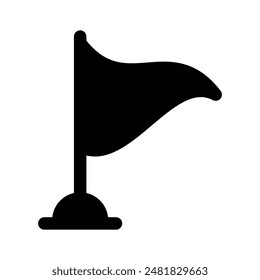 Waving flag vector of destination in trendy style