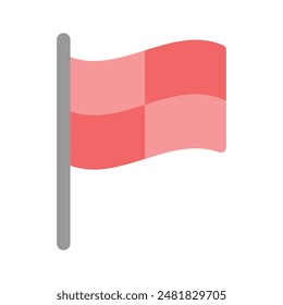 Waving flag vector of destination in trendy style