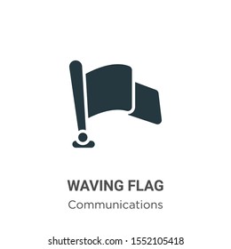 Waving flag vector icon on white background. Flat vector waving flag icon symbol sign from modern communications collection for mobile concept and web apps design.