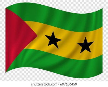 Waving Flag of São Tomé and Príncipe. Vector illustration