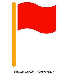 Waving Flag vector pictogram. Illustration style is a flat iconic symbol.