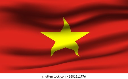 Waving flag of the Vietnam. Waving Vietnam flag