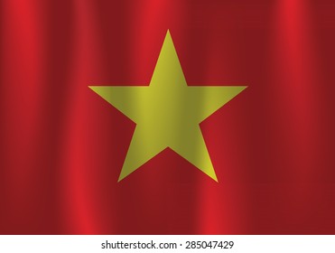 Waving flag of Vietnam
