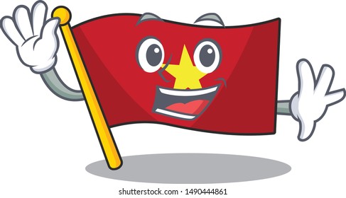 Waving flag vietnam isolated with the character