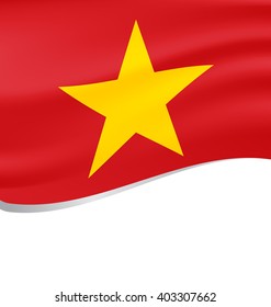 Waving flag of  Vietnam isolated on white background