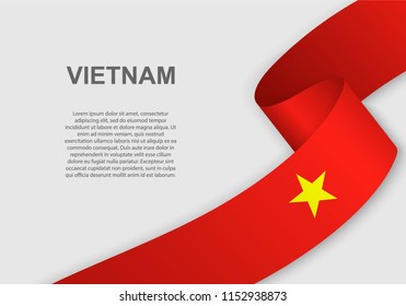waving flag of Vietnam. Template for independence day. vector illustration