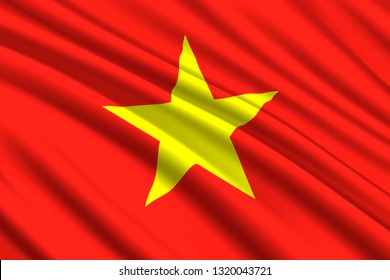 waving flag of Vietnam. Vector illustration