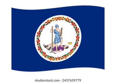 Die Flagge des Staates Virginia. Vektorgrafik.