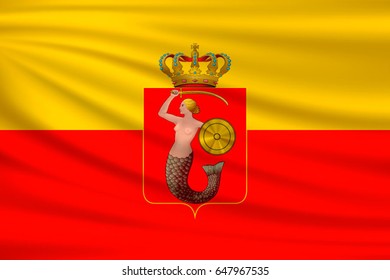 Waving flag of Warsaw