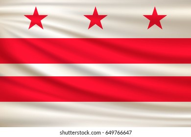 Waving flag of Washington, D.C.