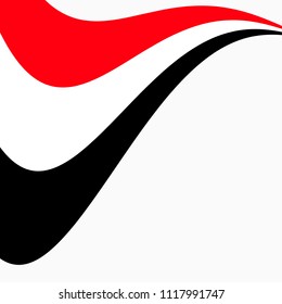 Waving Flag of Yemen on a white background. 
