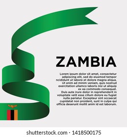 waving flag of Zambia on white background. Template for independence day. vector illustration - Vector