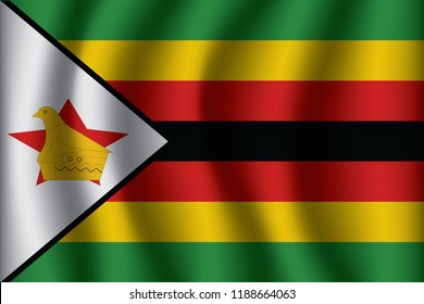 Waving  Flag of Zimbabwe. Zimbabwe Icon vector illustration eps10.