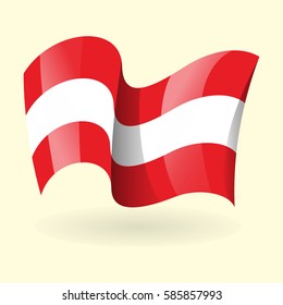 Waving flags of Austria. Vector design element.