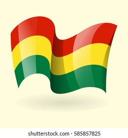 Waving flags of Bolivia. Vector design element.