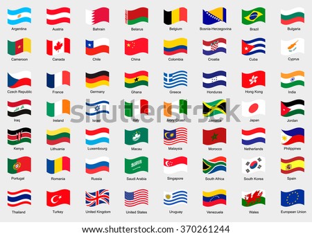 Waving Flags World Collection Flags Stock Vector (Royalty Free ...